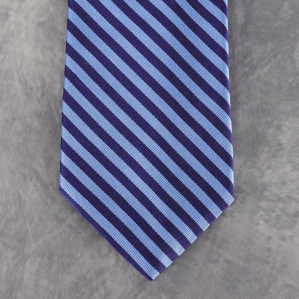 Brooks Brothers 100% Silk Necktie Blue Navy Repp Stripe Classic Makers USA Made - Picture 2 of 10